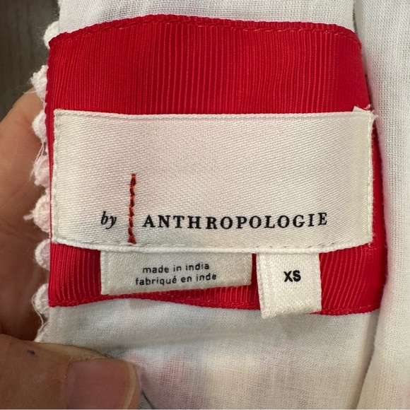 Anthropologie White Dress with Colorful Embroidery - Picture 4 of 9